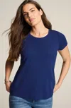 Jjill J.jill Pima Cotton Tee In Sapphire
