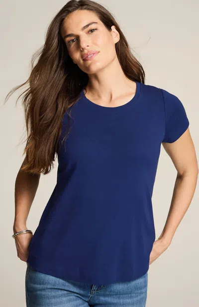 Jjill J.jill Pima Cotton Tee In Sapphire