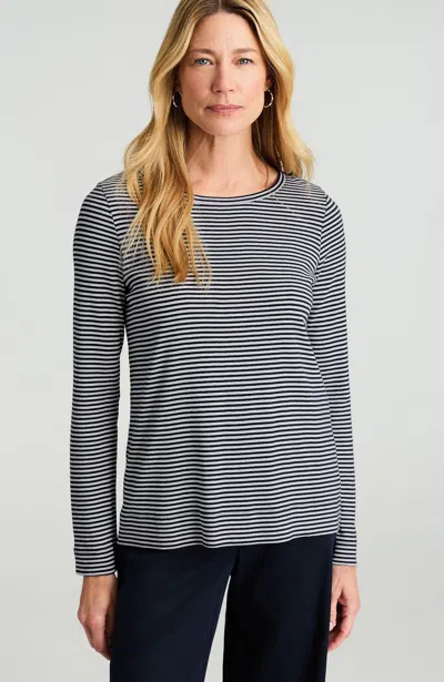 Jjill J.jill Pima Long-sleeve Crew-neck Tee In White