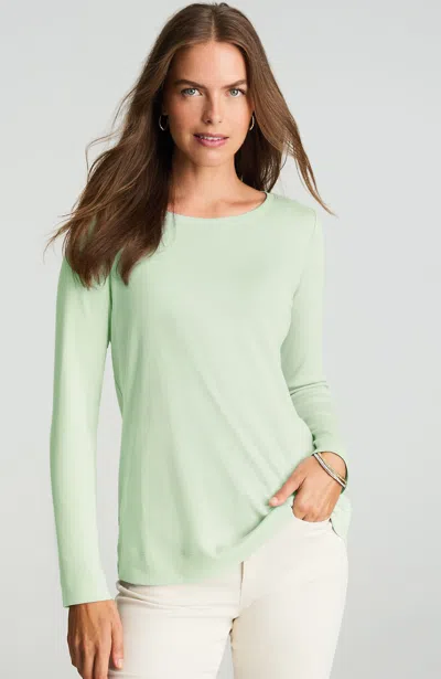 Jjill J.jill Pima Long-sleeve Crew-neck Tee In White