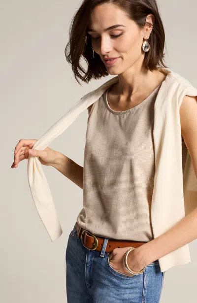 Jjill J.jill Pima-stretch Knit Tank In Barley,golden Beige