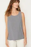 Jjill J.jill Pima-stretch Knit Tank In Navy Blue,white