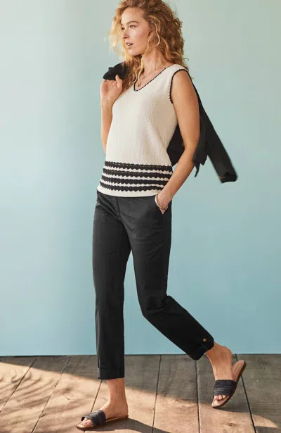 Jjill J.jill Pima-stretch Straight-leg Chino Pants In Black