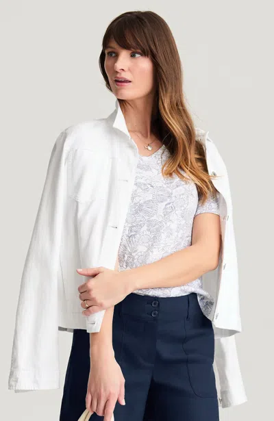 Jjill Pima-slub V-neck Tee Shirt In White