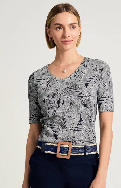 Jjill Pima-slub V-neck Tee Shirt In Gray