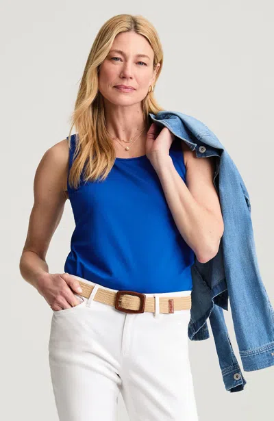 Jjill Pima-stretch Knit Tank Top In Blue