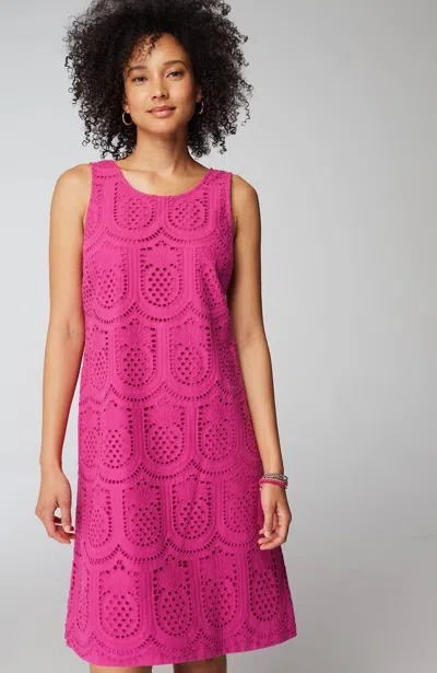 Jjill J.jill Pineapple Eyelet Shift Dress In Peony
