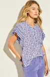 Jjill J.jill Pintucked Printed Voile Top