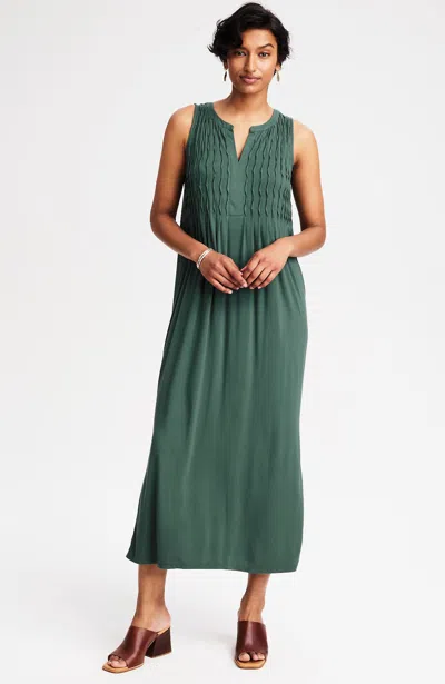 Jjill J.jill Pintucked Sleeveless Dress In Green