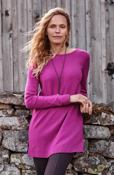 Jjill J.jill Pintucked Sweater-tunic In Berry Crush