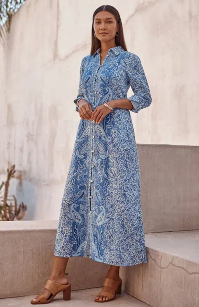 Jjill J.jill Placed-paisley Shirtdress In Multi