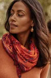 Jjill J.jill Pleated Square Scarf In Light Acorn Squash Multi