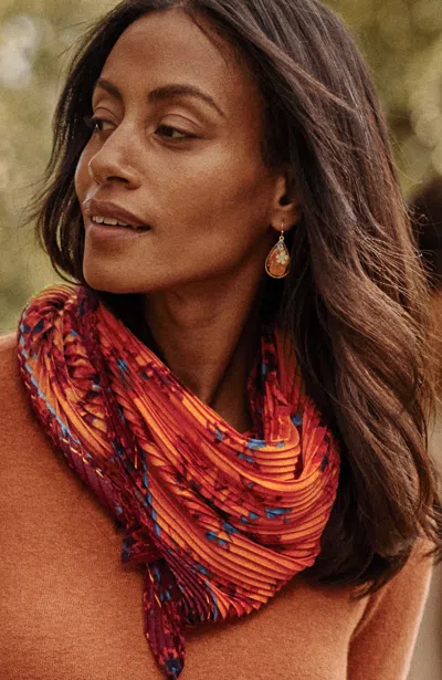 Jjill J.jill Pleated Square Scarf In Light Acorn Squash Multi