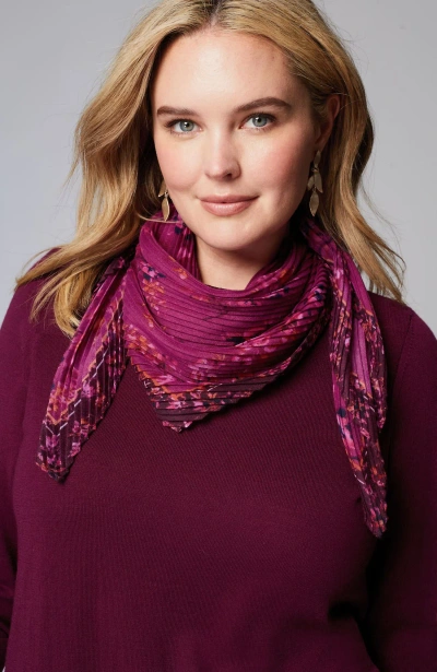 Jjill J.jill Pleated Square Scarf In Light Rum Raisin Multi