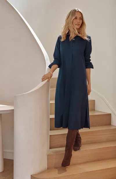 Jjill Plus Size A-line Shirtdress In Classic Navy