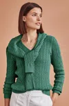 Jjill Plus Size Cabled V-neck Pullover In Blue