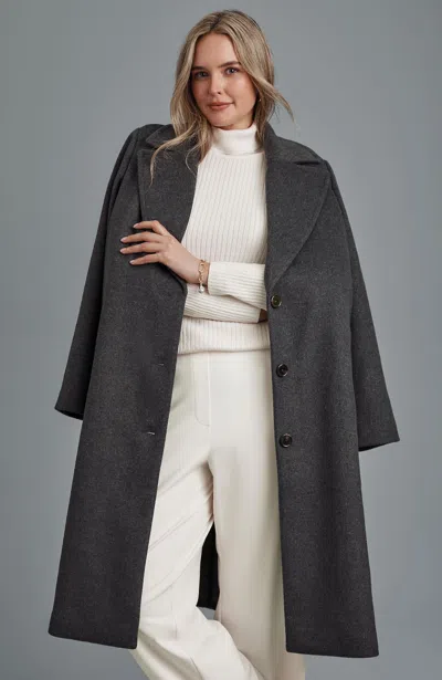 Jjill Plus Size Classic Wool-blend Coat In Gray
