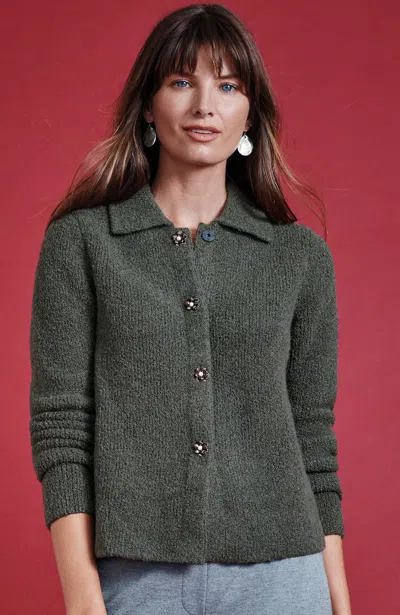 Jjill Plus Size Collared Boucl In Flint Heather