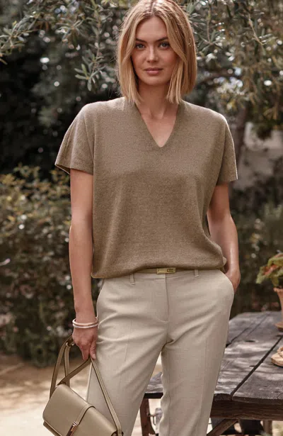 Jjill Plus Size Cotton Cashmere Pullover Sweater In Truffle Heather