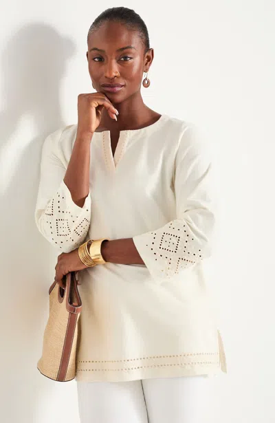 Jjill Plus Size Embroidered Knit Tunic In Neutral