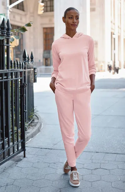 Jjill Plus Size Fit Embroidered Joggers Pants In Light Cameo Rose