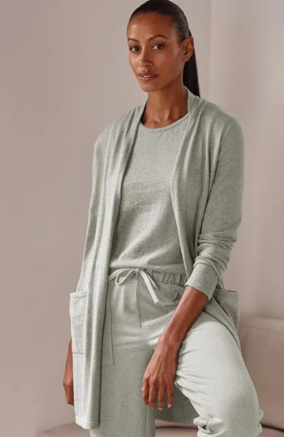 Jjill Plus Size Getaway Open-front Long Cardigan In Grey Heather