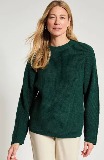 Jjill Plus Size High-crew-neck Sweater In Forest Heather
