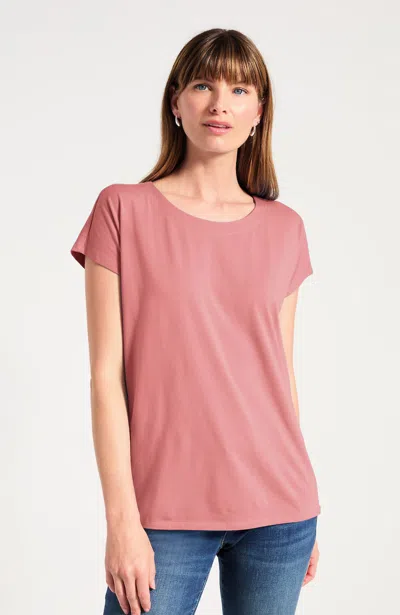 Jjill Plus Size Luxe Supima Scoop-neck Tee Shirt In Desert Rose