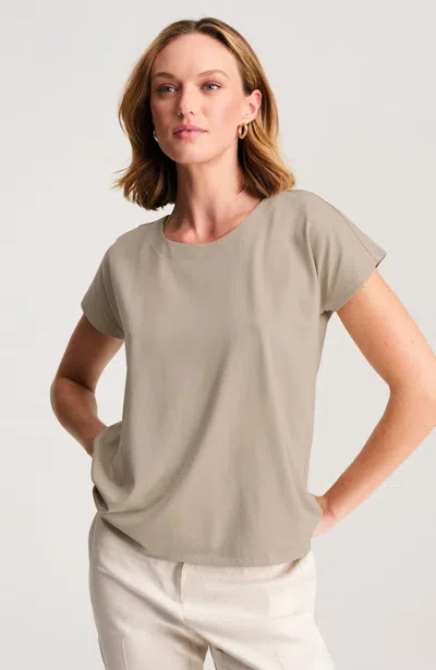 Jjill Plus Size Luxe Supima Scoop-neck Tee Shirt In Sand Dune