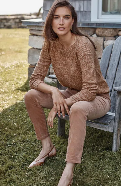Jjill Plus Size Marled Rib-stitched Sweater Pullover In Bronze/barley