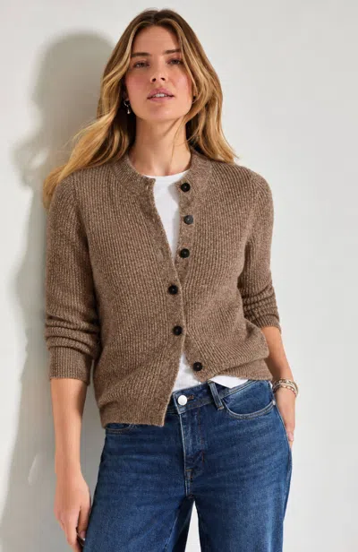 Jjill Plus Size Marled Rib-texture Cardigan In Coconut Multi