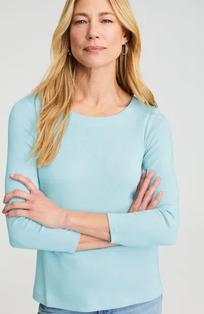 Jjill Plus Size Pima 3/4-sleeve Scoop-neck Tee Shirt In Enamel Blue