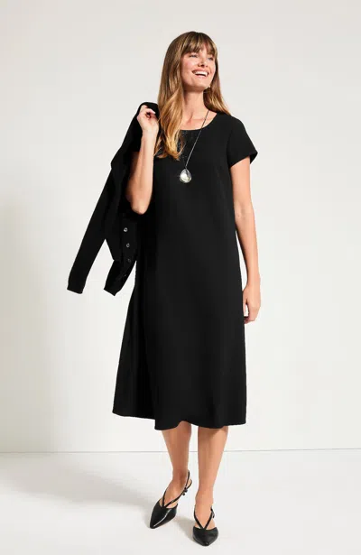 Jjill Plus Size Pure Jill Crinkle-texture Dress In Black