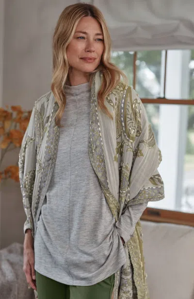 Jjill Plus Size Pure Jill Marled Funnel-neck Tunic In Gray