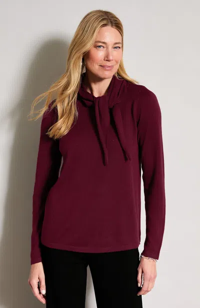 Jjill Plus Size Scarf Sweater In Burgundy