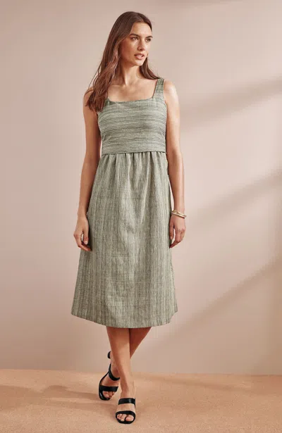 Jjill Plus Size Shirred-waist Dress In Green