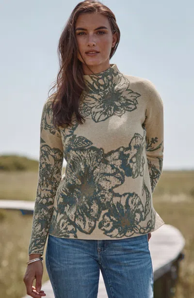 Jjill Plus Size Tapestry-jacquard Sweater In Sand Heather Multi