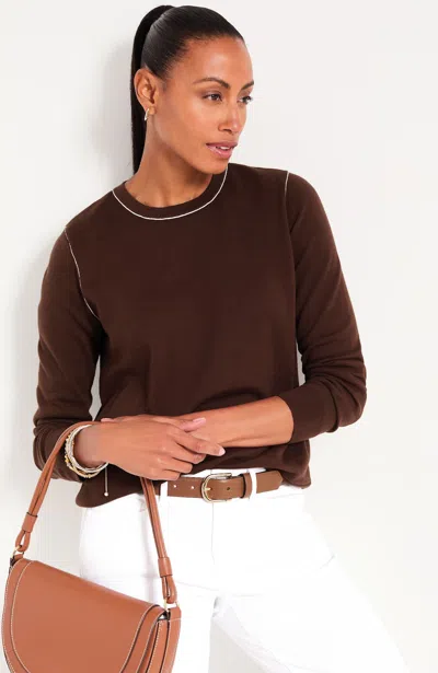 Jjill Plus Size Tipped Crew-neck Sweater In Multi