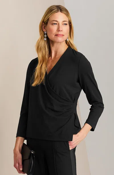 Jjill Plus Size Wearever Pleated-waist Top In Black