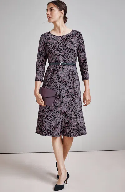 Jjill Plus Size Wearever Printed-knit Dress In Black Moody Paisley