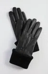 Jjill J.jill Polished Leather Gloves In Black
