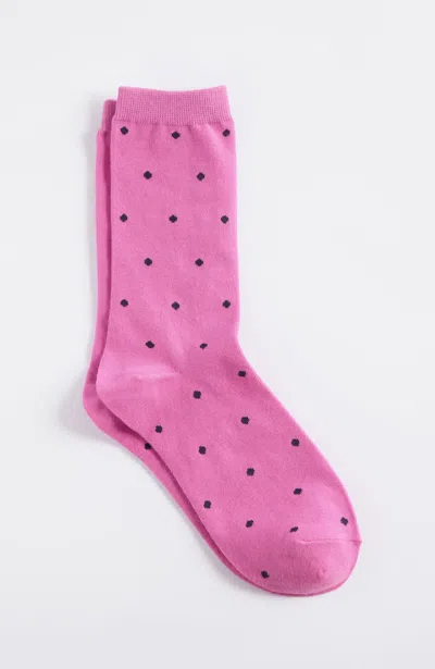 Jjill J.jill Polka-dot Crew Socks In Pink