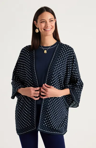 Jjill Polka-dot Soft Jacket In Classic Navy/cream
