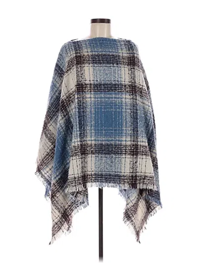 Pre-owned Jjill Poncho In Blue
