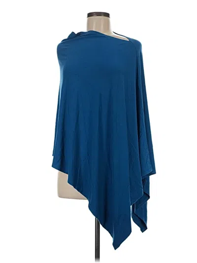 Pre-owned Jjill Poncho In Blue