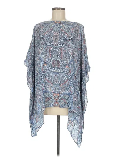 Pre-owned Jjill Poncho In Blue