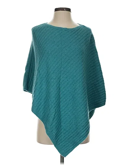 Pre-owned Jjill Poncho In Blue