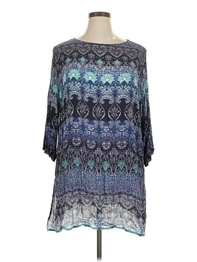 Pre-owned Jjill Poncho In Blue