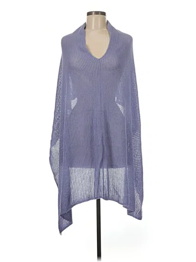 Pre-owned Jjill Poncho In Blue