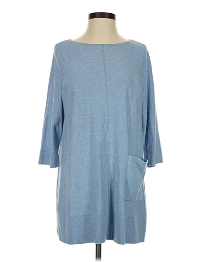 Pre-owned Jjill Poncho In Blue